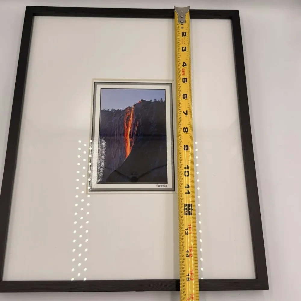 Yosemite Firefall Framed Photo Print Matted Black Frame 15.5x12.5 Wall Decor